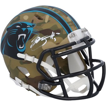 Bryce Young Carolina Panthers Autographed Fanatics Authentic Riddell Camo Speed Mini Helmet 