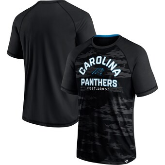 Men's Carolina Panthers Fanatics Black Hail Mary Raglan T-Shirt