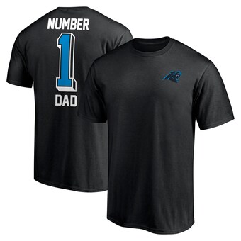 Men's Carolina Panthers Fanatics Black #1 Dad T-Shirt