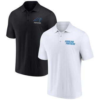 Men's Carolina Panthers Fanatics White/Black Lockup Two-Pack Polo Set