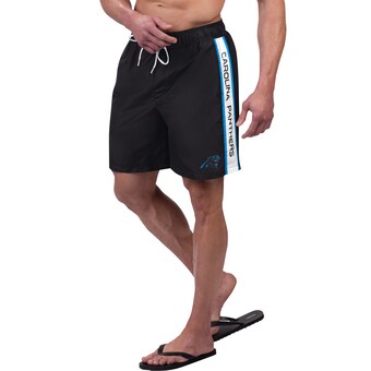 Men's Carolina Panthers G-III Sports by Carl Banks Black Streamline Volley Swim Shorts