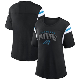 Women's Carolina Panthers Fanatics Black Classic Rhinestone T-Shirt