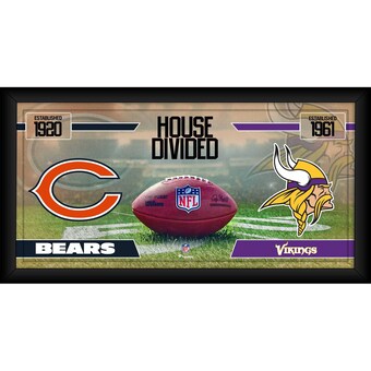 Chicago Bears vs. Minnesota Vikings Fanatics Authentic Framed 10" x 20" House Divided Football Collage