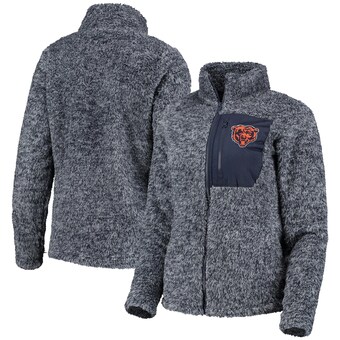 Juniors Chicago Bears Navy Intercepting Teddy Full-Zip Jacket