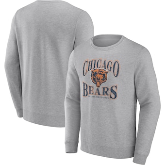 Men's Chicago Bears Fanatics Heathered Charcoal Playability Pullover Sweatshirt