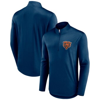 Men's Chicago Bears Fanatics Navy Tough Minded Quarter-Zip Top