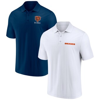 Men's Chicago Bears Fanatics White/Navy Lockup Two-Pack Polo Set