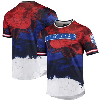 Men's Chicago Bears Pro Standard Navy/Red Americana Dip-Dye T-Shirt