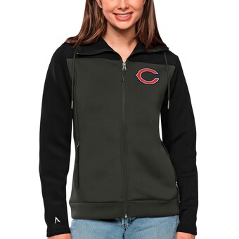 Women's Chicago Bears Antigua Black/Charcoal Protect Full-Zip Jacket