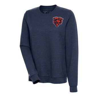 Women's Chicago Bears Antigua Heather Navy Team Mascot Action Sweatshirt