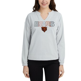 Women's Chicago Bears Concepts Sport Gray Sunray Notch Neck Long Sleeve T-Shirt