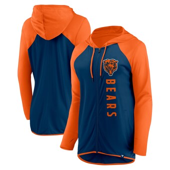 Women's Chicago Bears Fanatics Navy/Orange Forever Fan Full-Zip Hoodie