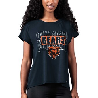 Women's Chicago Bears MSX by Michael Strahan Navy Abigail Back Slit T-Shirt