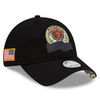 Women's Chicago Bears New Era Black 2022 Salute To Service 9TWENTY Adjustable Hat 
