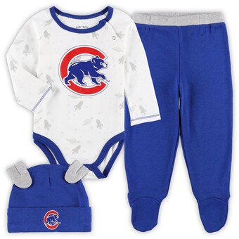 Conjunto de mono con gorro y pantalones con pies para recién nacidos y bebés, color real/blanco, Chicago Cubs Dream Team