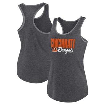 Women's Cincinnati Bengals Fanatics Heather Black Plus Size Fuel Tank Top