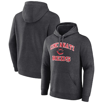 Men's Cincinnati Reds Charcoal Heart & Soul Pullover Hoodie