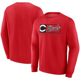 Men's Cincinnati Reds Fanatics Red Focus Fleece Pullover Sweatshirt