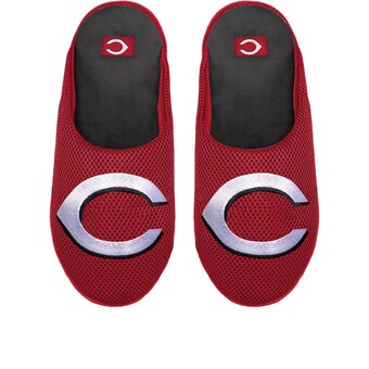 Men's Cincinnati Reds FOCO Big Logo Colorblock Mesh Slippers