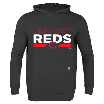 Men's Cincinnati Reds Levelwear Black City Connect Relay No Hitter Pullover Hoodie