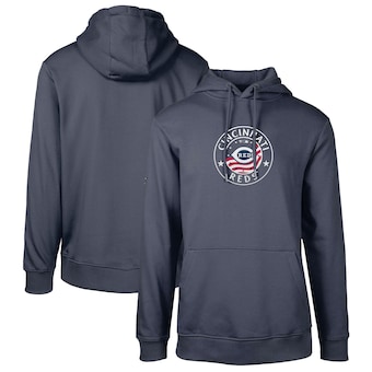 Men's Cincinnati Reds Levelwear Navy Podium Independence Platoon Pullover Hoodie