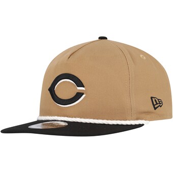 Men's Cincinnati Reds New Era Khaki/Black Golfer Snapback Hat