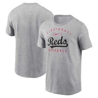 Men's Cincinnati Reds Nike Heather Gray Home Team Athletic Arch T-Shirt