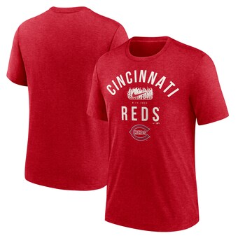 Men's Cincinnati Reds Nike Heather Red 2022 Field of Dreams Lockup Tri-Blend T-Shirt