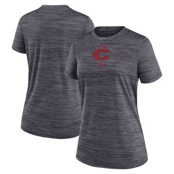 Women's Cincinnati Reds Nike Charcoal City Connect Practice Velocity T-Shirt