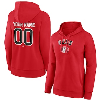 Women's Cincinnati Reds Red Personalized Cooperstown Collection Winning Streak Pullover Hoodie