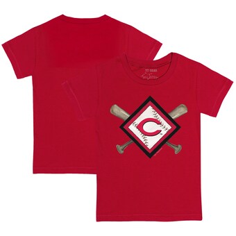 Youth Cincinnati Reds Tiny Turnip Red Diamond Cross Bats T-Shirt