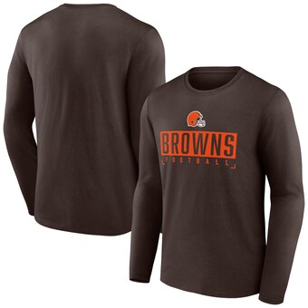 Men's Fanatics Brown Cleveland Browns Big & Tall Wordmark Long Sleeve T-Shirt