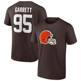 Men's Fanatics Myles Garrett Brown Cleveland Browns Player Icon Name & Number T-Shirt