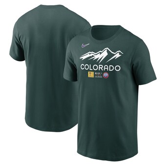 Grünes Nike Colorado Rockies City Connect Wordmark T-Shirt für Herren