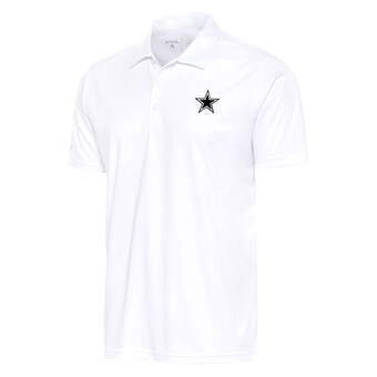 Men's Antigua White Dallas Cowboys Metallic Logo Apex Polo