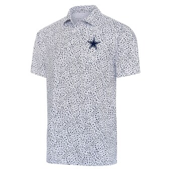 Men's Antigua  White/Navy Dallas Cowboys Motion Polo