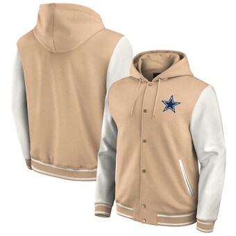 Men's Darius Rucker Collection by Fanatics Tan Dallas Cowboys Baseball Full-Snap Tri-Blend Hoodie Jacket