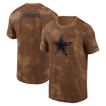 Men's Dallas Cowboys  Nike Brown 2023 Salute To Service Sideline T-Shirt