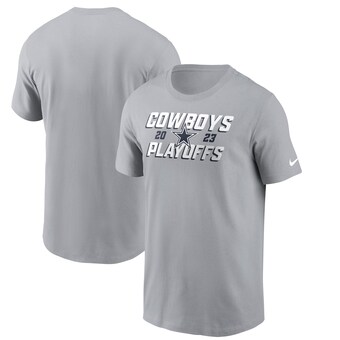 Men's Nike  Gray Dallas Cowboys 2023 NFL Playoffs Iconic T-Shirt