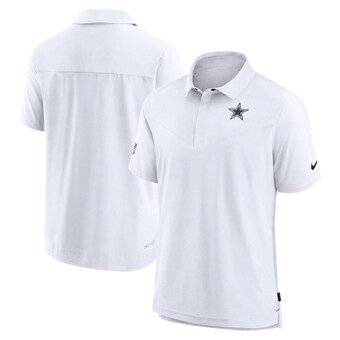 Men's Nike White Dallas Cowboys Sideline Lockup Performance Polo