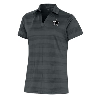 Women's Antigua Charcoal Dallas Cowboys Metallic Logo Compass Polo