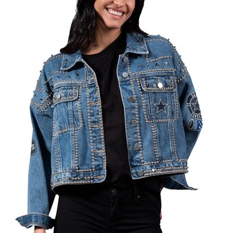 Women's G-III 4Her by Carl Banks Dallas Cowboys First Finish Medium Denim Full-Button Jacket