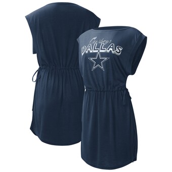 Women's Dallas Cowboys G-III Sports by Carl Banks Navy G.O.A.T. Swimsuit Cover-Up