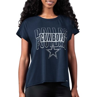 Women's MSX by Michael Strahan Navy Dallas Cowboys Abigail Back Slit T-Shirt