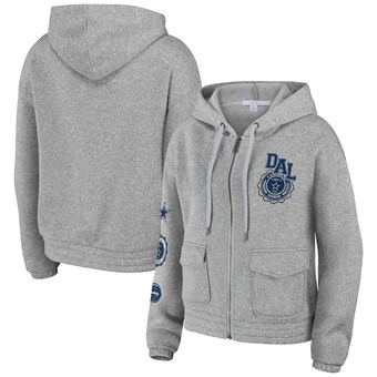 Women's WEAR by Erin Andrews Heather Gray Dallas Cowboys Full-Zip Hoodie