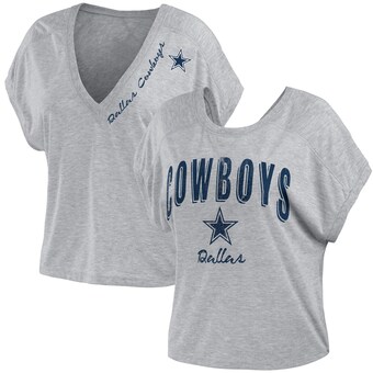 Women's WEAR by Erin Andrews Heather Gray Dallas Cowboys Reversible T-Shirt