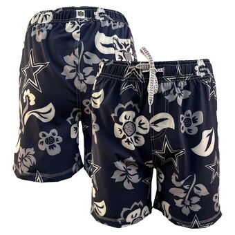 Youth Dallas Cowboys Wes & Willy Navy Floral Volley Swim Trunks