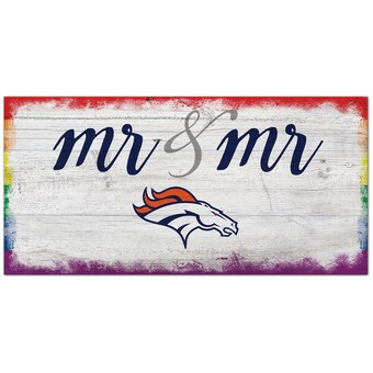 Denver Broncos 6'' x 12'' Pride Mr & Mr Sign