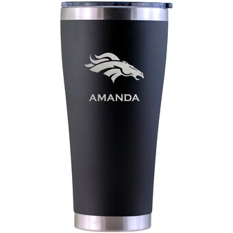 Denver Broncos Personalized 30oz. Laser Etched Black Tumbler