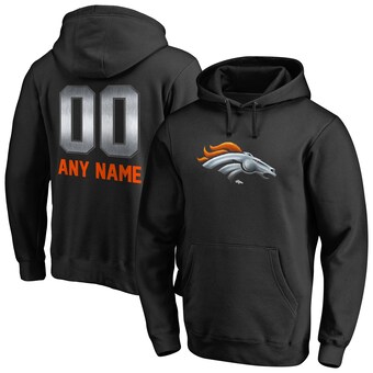 Men's Denver Broncos Black Personalized Midnight Mascot Pullover Hoodie